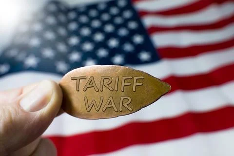 Tariffs war. Trade competition concept Stock Photos