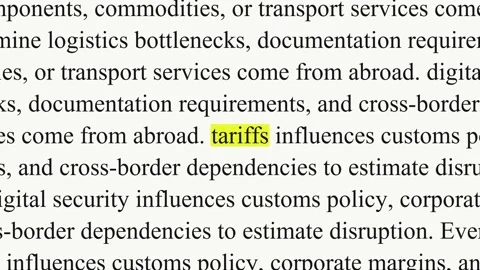 Tariffs word highlighted among changing serif paragraphs Vidéo 347950912