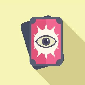 Taro cards icon flat vector. Spiritual game future Stock Illustration