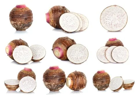 Taro isolated on the white background Stock Photos