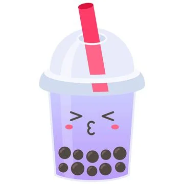 Taro milk tea, Bubble tea vector illustration Stock Illustration