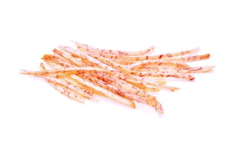 Taro root slice on white background Foto stock