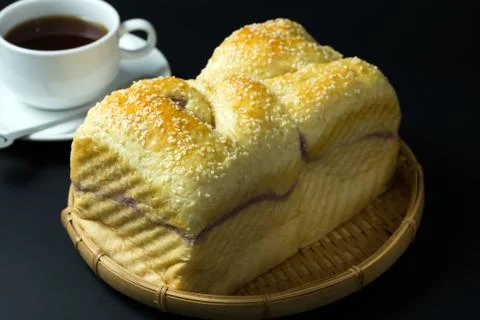 Taro sesame bread Foto stock