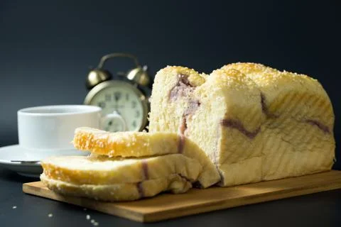 Taro sesame bread 스톡 사진