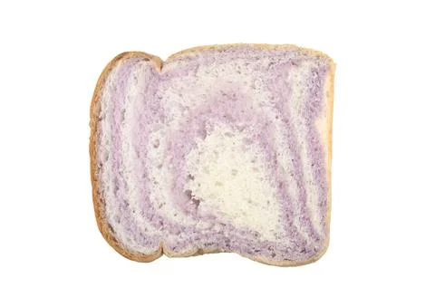 Taro slices of bread on a white background Stock Photos