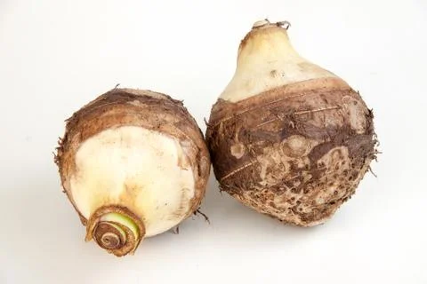 Taro on white background Stock Photos