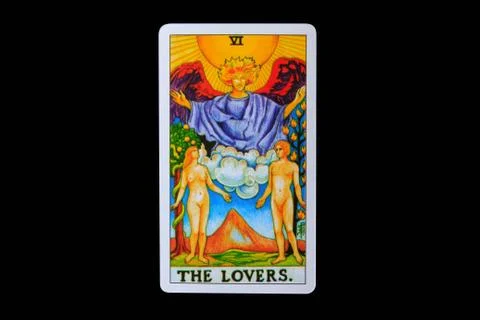 Tarot card  the lovers Stock Photos