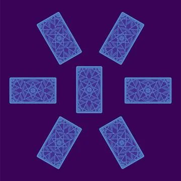 Tarot card spread. Reverse side Illustrazione stock