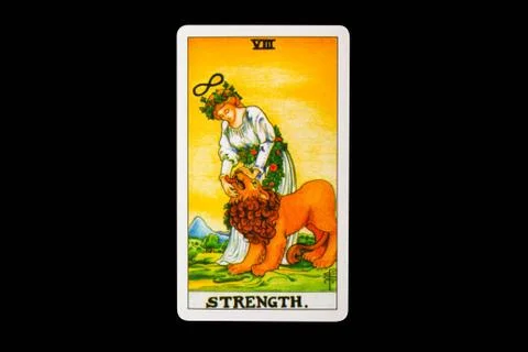 Tarot card  strength Stock Photos