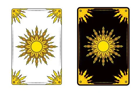 Tarot card Sun in different design variations. The major arcana of the taro.. Stock Illustration