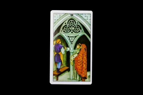 Tarot card Three Pentacles Stock Photos
