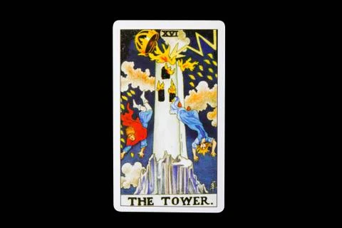 Tarot card the tower Stock Photos