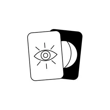 Tarot card vector line icon Stock Illustration