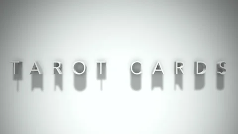 Tarot cards 3D title animation with shadows on a white background Stock Footage 297796555