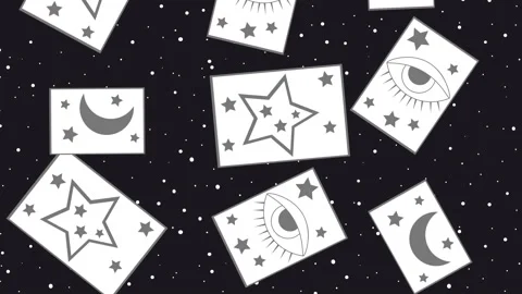 Tarot cards linear icon Stock Footage 160725308