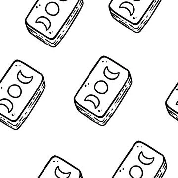 Tarot cards seamless border pattern. Cute tarot decks doodles wallpaper. Vect Illustrazione stock