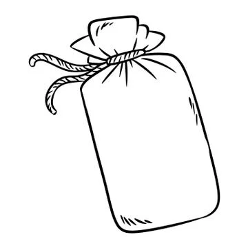 Tarot deck pouch doodle image. Cute cartoon bag image logo. Media highlights Stock Illustration