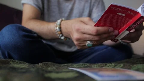 The tarot is a pack of playing Tarot cards Reader Reading Future And Fortune Stock Footage 105367197