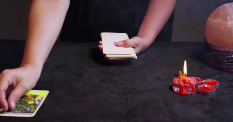 Tarot Reader Dealing the Cards Stock Footage 243356563