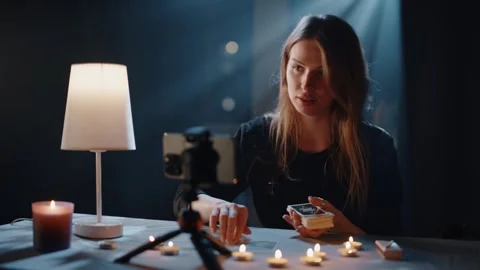 Tarot Reader Shooting Layout for a Client Vídeos de archivo 299709840