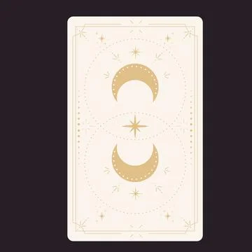 Tarot reverce border card frame gold line border celelstial mystery esoteric Stock Illustration