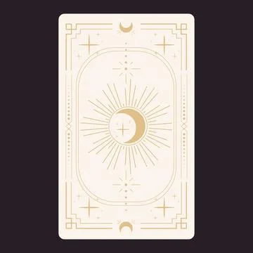Tarot reverce border card frame gold line border celelstial mystery esoteric Stock Illustration