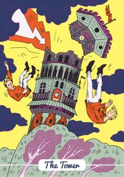 Tarot - The Tower Card Stock Illustration