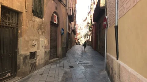 Tarragona, Spain, A building with graffiti on the side of the street Stock-Footage 134253568