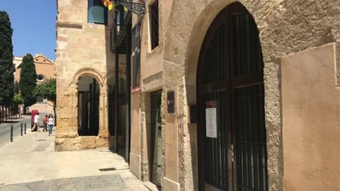 Tarragona, Spain, A large stone building 스톡 동영상 134254403