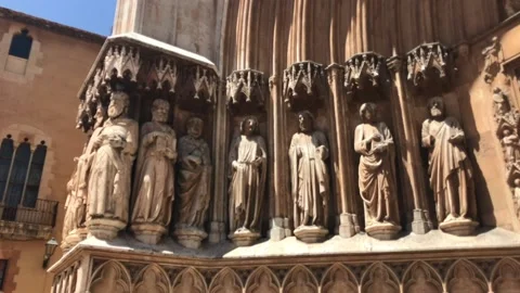 Tarragona, Spain, A row of old building Stock Footage 134253072