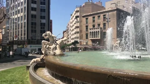 Tarragona, Spain, A statue in front of a building Stock Footage 134251994