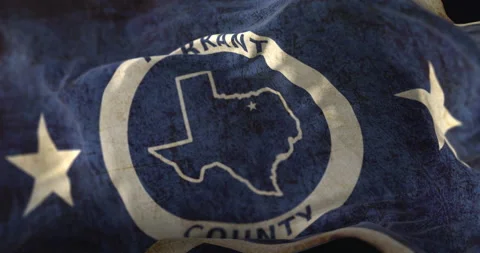 Tarrant county old flag, state of Texas, United States of America - loop 스톡 동영상 212932096