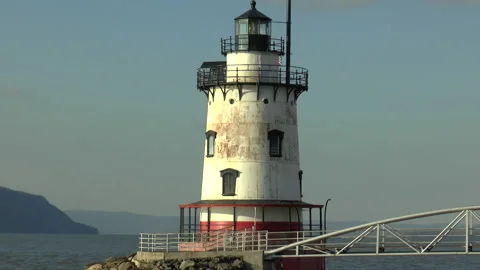 Tarrytown Light Hudson River New York Stock Footage 155711461