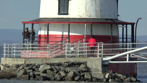 TarryTown Lighthouse Tourists Stock Footage 150635747