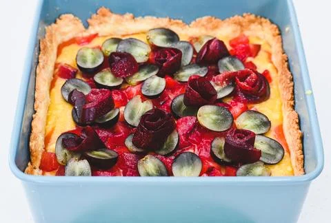 Tart in baking pan Stock Photos