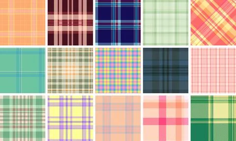 Tartan bundle for authentic Scottish heritage designs. Seamless vectors sui.. Stock Illustration