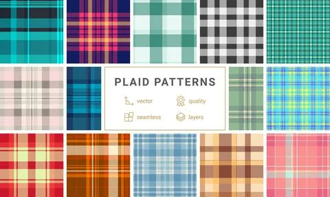 Tartan bundle for authentic Scottish heritage designs. Seamless vectors suit  Stock Illustration