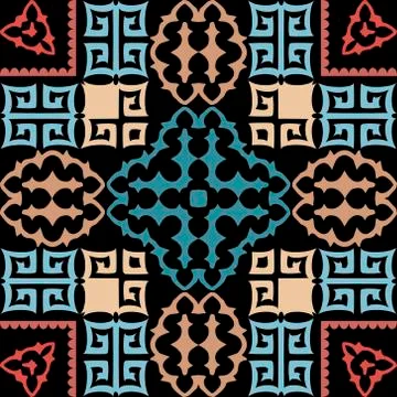 Tartan greek vector seamless pattern. Abstract tribal ethnic arabesque style  Illustrazione stock