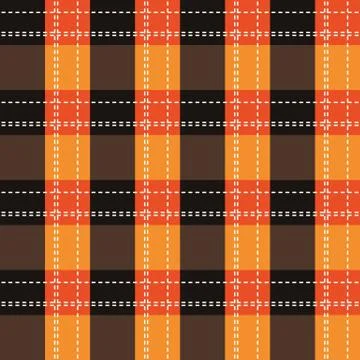 Tartan orange plaid pattern. Seamless background in warm autumn color. eps 10 Stock Illustration