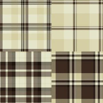 Tartan pattern set inspired by classic Scottish clans. Seamless vectors perfe Stock Illustration