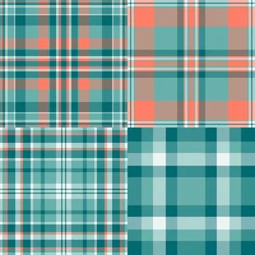 Tartan pattern set inspired by classic Scottish clans. Seamless vectors perfe Stock Illustration