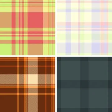 Tartan pattern set inspired by historic Scottish clans. Seamless vectors en.. Stock Illustration