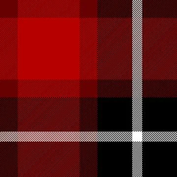 Tartan, plaid check seamless pattern in red, black and white Stock Illustration