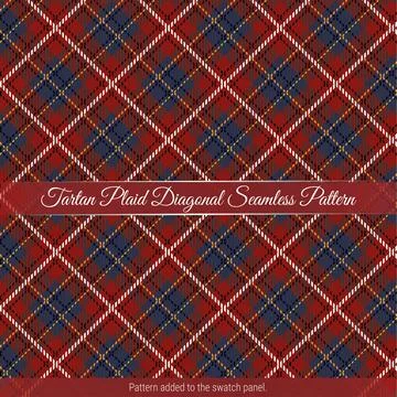 Tartan Plaid Diagonal Seamless Pattern Stock Illustration