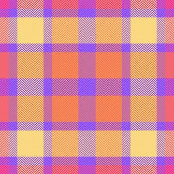 Tartan plaid fabric pattern with a structured check arrangement and a woven f Stock Illustration