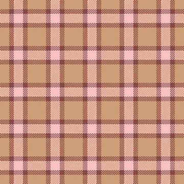 Tartan plaid fabric pattern with a structured check arrangement and a woven f Stock Illustration
