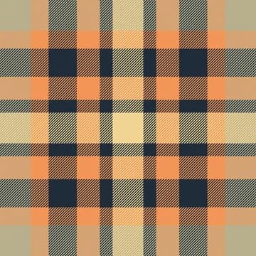 Tartan plaid fabric pattern with a structured check arrangement and a woven f Stock Illustration
