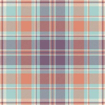 Tartan plaid fabric pattern with a structured check arrangement and a woven f イラスト素材