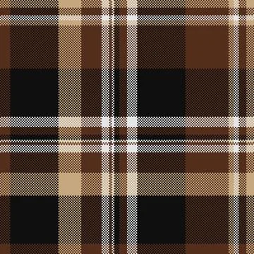 Tartan plaid fabric pattern with a structured check arrangement and a woven f Stock Illustration