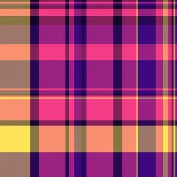 Tartan plaid fabric pattern with a structured check arrangement and a woven f Stock Illustration